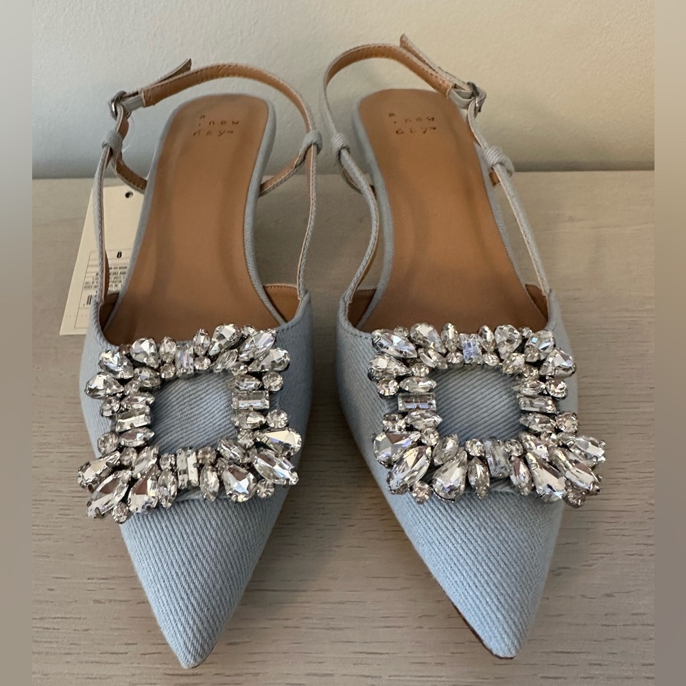 Target Annette Denim Slingback Heels 8
